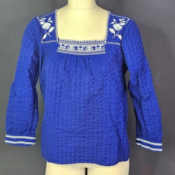 J. Crew Embroidered peasant top - Picture 1 of 6